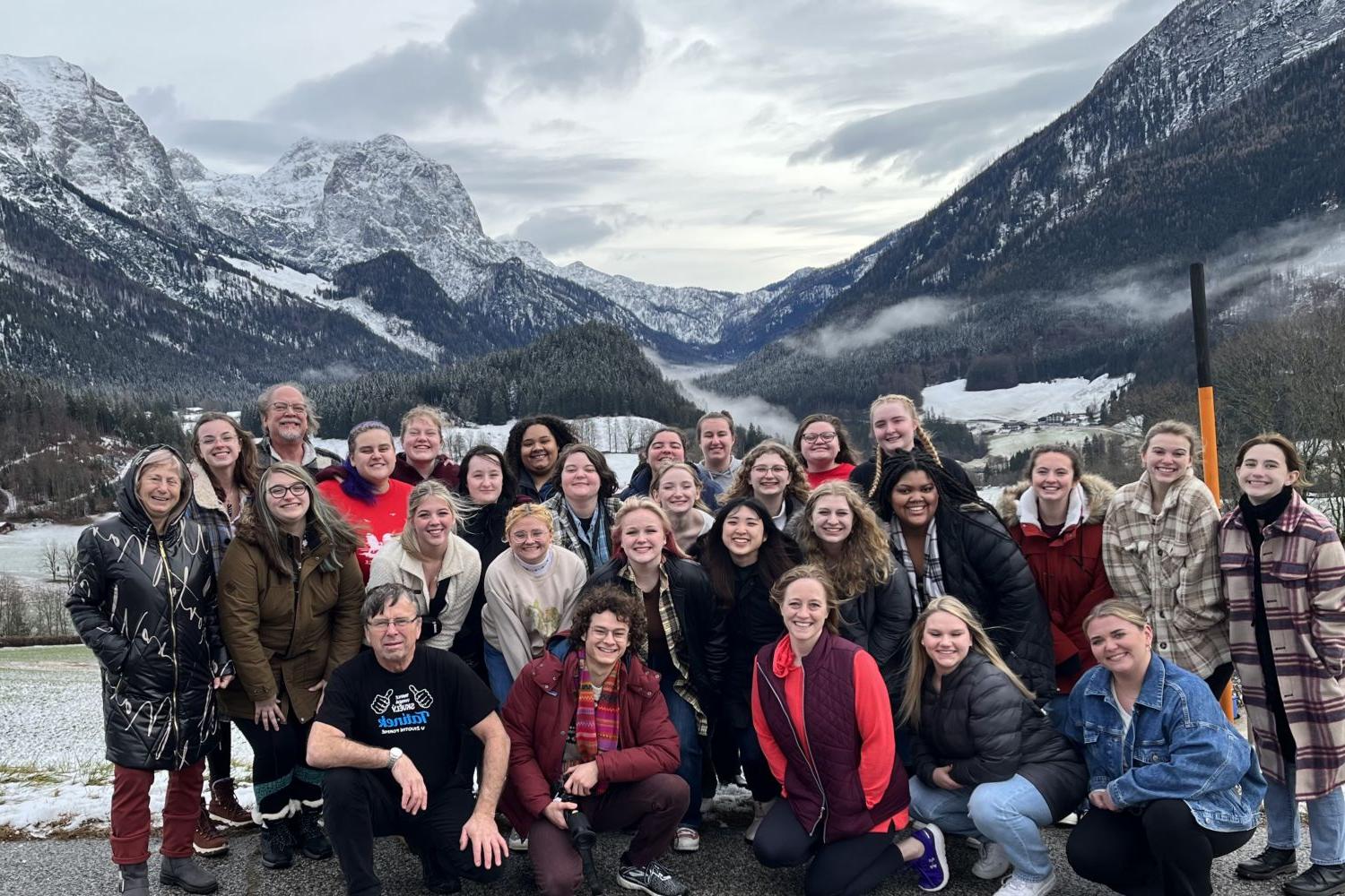 A group photo with students and faculty on the Central Europe Choir Traditions study tour.